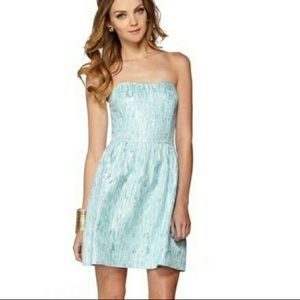 Lilly Pulitzer Payton dress metallic dripping sand
